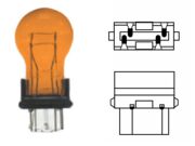 Lâmpada 3157 2 Polos 27/7W - 12V S25 Base Plástico Âmbar