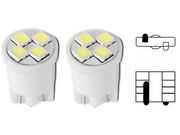 Lâmpada LED 2825 Pingão T10 12V 4 LEDs SMD Branca - Spot - PAR