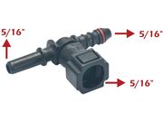 Conector 5/16" X 5/16" X 5/16" Em T Com Anel - Saída Lisa/Corrugada