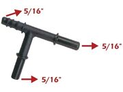 Conexão / Adaptador em T 5/16" X 5/16" X 5/16" 2 Bicos Lisos / 1 Bico Corrugado
