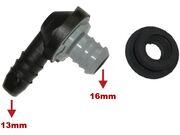 Válvula do Hidrovácuo / Servo-Freio em L 13X16mm - Com Borracha